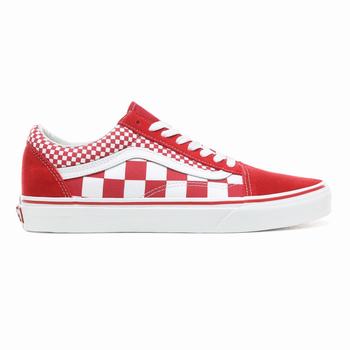 Férfi Vans Mix Checker Old Skool Tornacipő VA6143082 Piros/Fehér